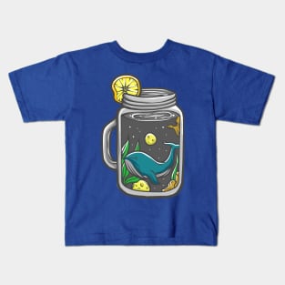 Space Drink Whale Kids T-Shirt